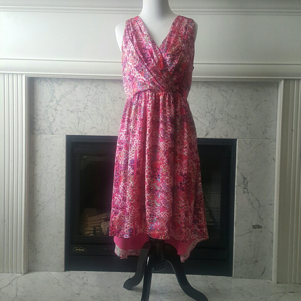 Cynthia Rowley  pink Abstract Print Dress 6